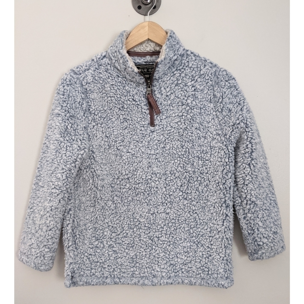 True Grit Frosted Tip Blue Sherpa Fleece Pullover